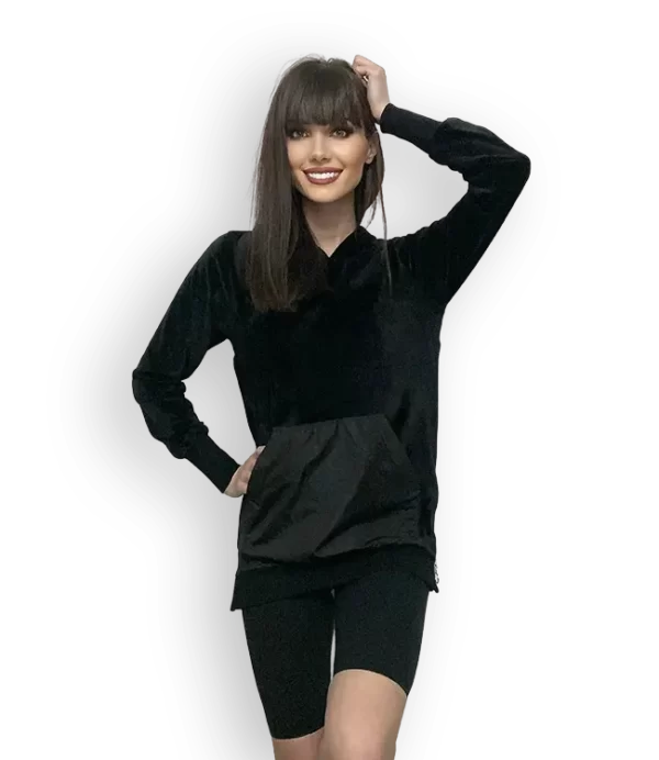 Aika.ro Hanorac dama negru Hibiki