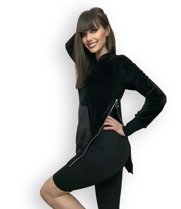 Aika.ro Hanorac dama negru Hibiki